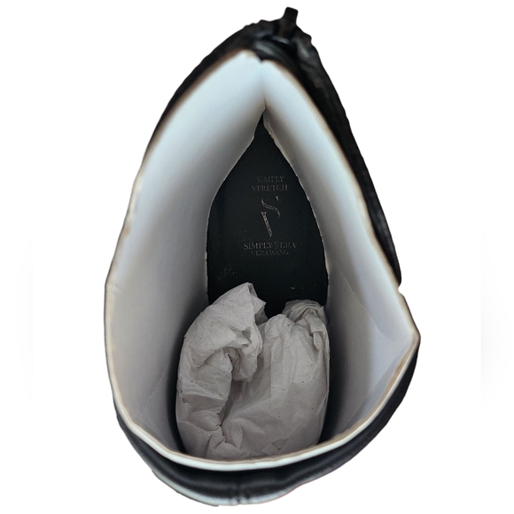 Vera Wang Simply Vera Skimmer Black Simply Stretch Ankle Boots - Picture 10 of 13